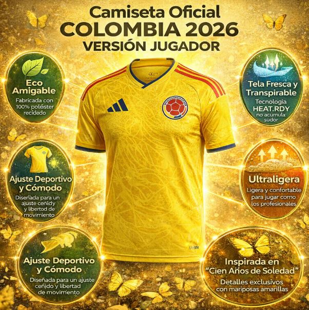 Camiseta Oficial Colombia Mundial 2026